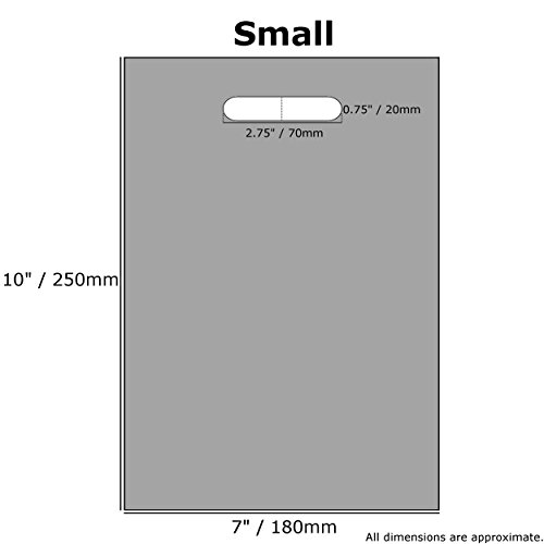 100 x Small Pink Punch Out Handle Gift Fashion Party Market Plastic Carrier Bags 7.25" X 10"