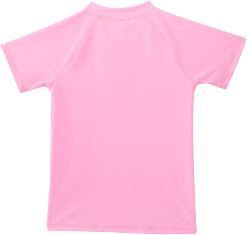 Girls Rash Guard UPF 50+ Sun Protective Short Sleeve Swimwear Outdoor Athletic Tops Swim Shirt - Image 2