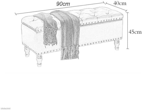 Repose-pieds ottoman pliable marron 90 cm avec coffre de rangement - 3
