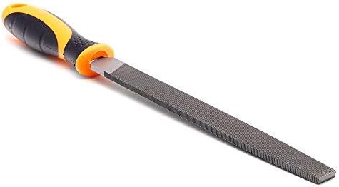 Finder Bastard Cut Mill File Flat, 8 Inch Flat Hand File with High Carbon Hardened Steel, Ergonomic Grip, Plastic Handle, Flat File for Sharpening Mill or Circular Saws Ideal for Wood, Metal, Plastic
