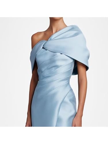 Bedlover One Shoulder Satin Mother of The Bride Dresses Long Slit Formal Evening Party Gowns for Women3