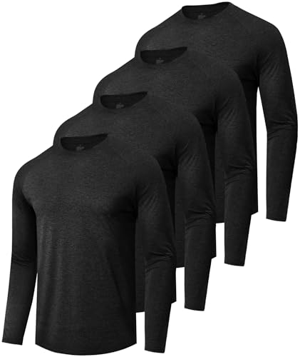 4 Pack Long Sleeve Shirts for Men - Quick Dry