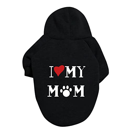 Hundepullover I Love My MOM / I Love My DAD Brief Druck Hundekleidung Große und kleine Hundepullover Haustierpullover Hundekleidung Haustierkleidung Kleidung Hundemantel Winter XS-9XL (a-Black, XS)