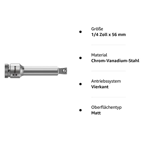 Wera - 5003527001 Zyklop 8794 A Wobble Extension, Square Drive 1/4" Head X 56Mm Extension #TOP3