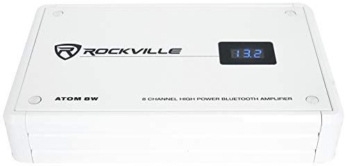 Rockville Atom 8W 8 Channel 3500 Watt Marine/Boat Amplifier Amp w/Bluetooth