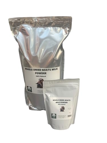 Whole Dried Goats' Milk Powder, Rich Creamy Flavour, Resealable Pouch for Freshness, Easy Mixing, Natural Vitamins Retained, Versatile Ingredient for Yogurts and Cheeses - 5kg