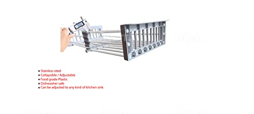 Ebran Over The Sink Colander For Kitchen Sink – Stainless Steel Over Sink Strainer – Space-Efficient Dish Drying Rack - Multipurpose Expandable Colander Over The Sink – Fruits & Vegetable Strainer #TOP2