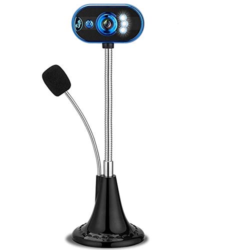 AGGJ webカメラ 内蔵のデスクトップ、ノートブックホームビデオのためのノイズリダクションマイクナイトビジョン補助光、コンピューターカメラとUSBを無料ドライブWebカメラ、HDウェブカメラ (Color : Blue)