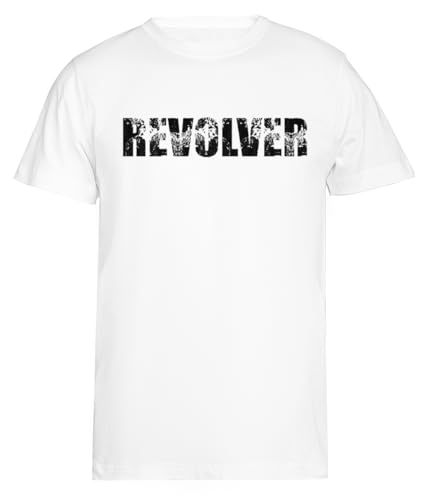Suzetee Revolver Album T-Shirt Blanc À Manches Courtes T-Shirt Homme - Les Beatles, Paul McCartney, John Lennon, RIngo Starr, George Harrison Suzetee Revolver Album T-Shirt Blanc À Manches Courtes T-Shirt Homme
