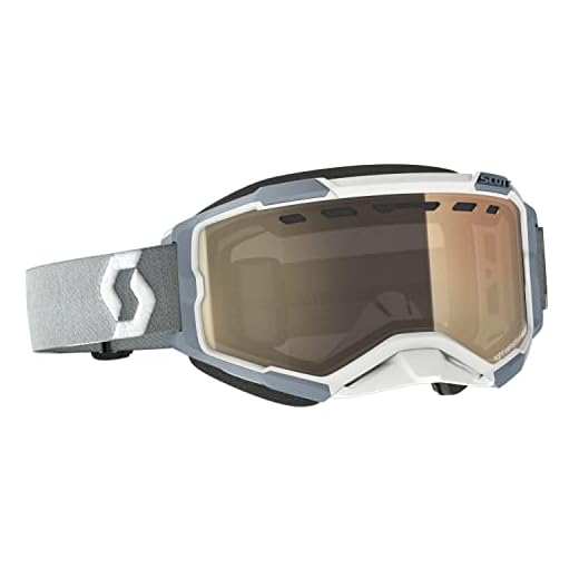 SCOTT Fury Masque de motoneige adulte Blanc/gris/bronze sensible à la lumière Chrome/Taille unique