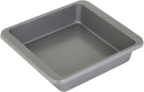 Image of KitchenAid Nonstick Aluminized Steel Square Cake Pan, Dishwasher Safe, Contour Silver, 9 Inch (Pack of 6)