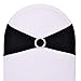 SweetEver Pack of 10 Stretch Spandex Chair Sashes for Wedding Party Banquet Decoration Elastic Bulk Chair Cover with Buckle Engagement Event Birthday Graduation Meeting Black