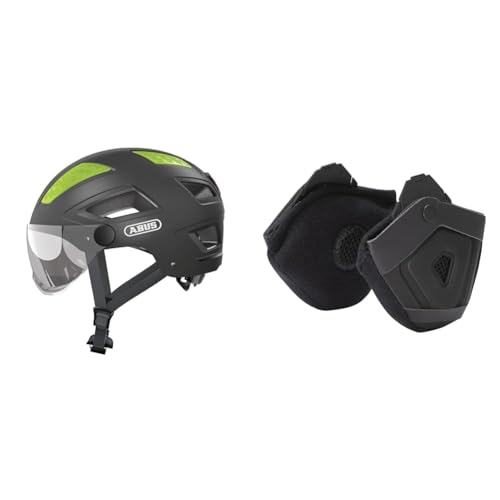 ABUS 86938 Fahrradhelm, Schwarz (Titan), L (56-61 cm​) & Ohrenschützer - Pedelec 2.0 Earpads - ansteckbar an den Fahrradhelm - Winterkit, schwarz