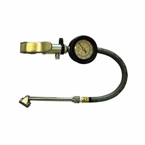 Interstate Pneumatics TF7137 Heavy Duty Dial Inflator 5-160 PSI with 12 Inch Rubber Hose Whipend and 6 Inch Dual Foot Truck Chuck