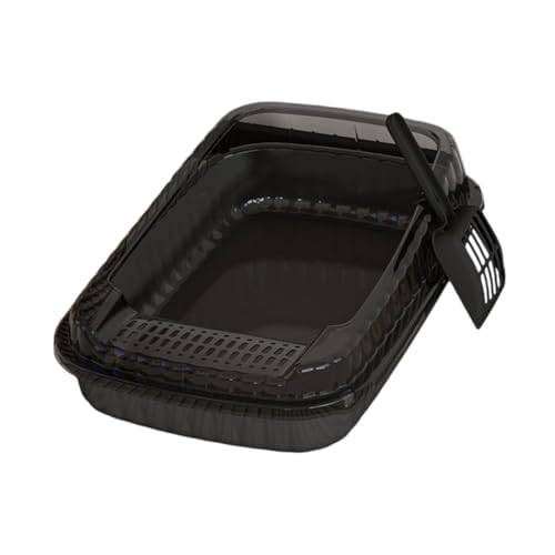 STARTIST 猫のごみ箱オープントップペットのリッタートレイ、スプラッシュプルーフ、猫ベッドパンセミ閉じた子猫のトイレトイレの小さな中程度の大きな猫, 黒