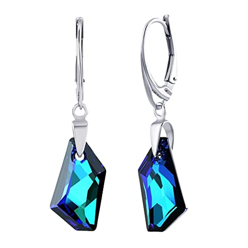 Boucles d'oreilles bleus Swarovski® argent 925 idéales pour vos soirées chic