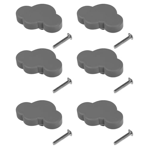 KOMBIUDA 6 piezas Tiradores de Muebles Infantiles Forma Nube Tiradores de Goma para Armarios Habitación con Tornillos Incluidos Fácil Instalación