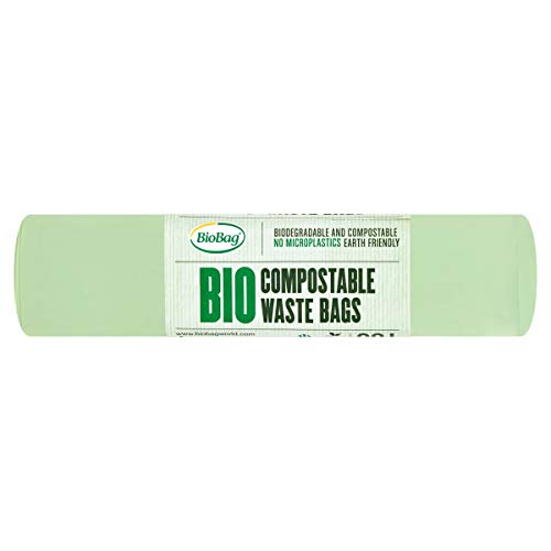 BioBag Bolsas de basura compostables de 60 L (5 unidades), color verde