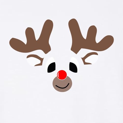 Go All Out Christmas Reindeer Rudolf Face Funny Holiday Mens Women Youth T-Shirt3