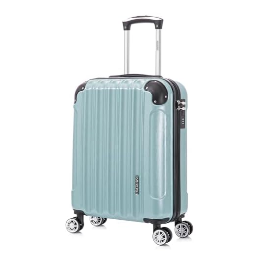 RAYKONG Valise Cabine 55x40x20cm (44L) Polycarbonate - Capacité Maximale - Serrure integrée - 20 Pouces - (RK04|Menthe)