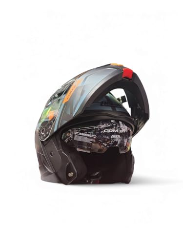 Casco Moto Modular NZI Combi 3 Metric Antracita Naranja Azul HOMOLOGACION 22.06 Talla M