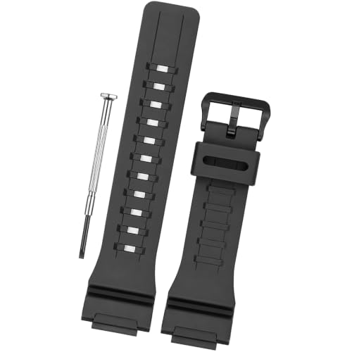 Image of DBLACK ''CDS17'' 18mm Resin Watch Strap (Black) / / Compatible with Casio W-735H, W-736H, AQ-S810W, AEQ-110W, AEQ-110BW, & Other Models