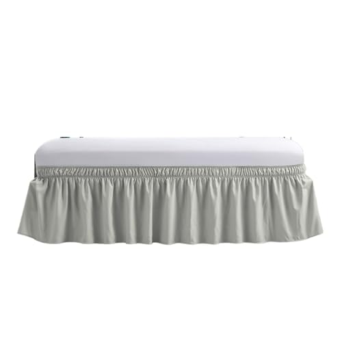 Falda de Cama Falda de Cama elástica con Volantes, Cubierta y cómoda, Resistente a la decoloración, sin Protector Superficie para decoración de la Cama(Grey,99x190cmx38cm)