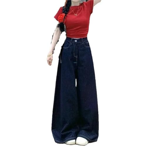 Vintage High-Waisted Wide-Leg Jeans Skirt American New Loose-Fit Slimming Versatile Straight-Leg Trousers4