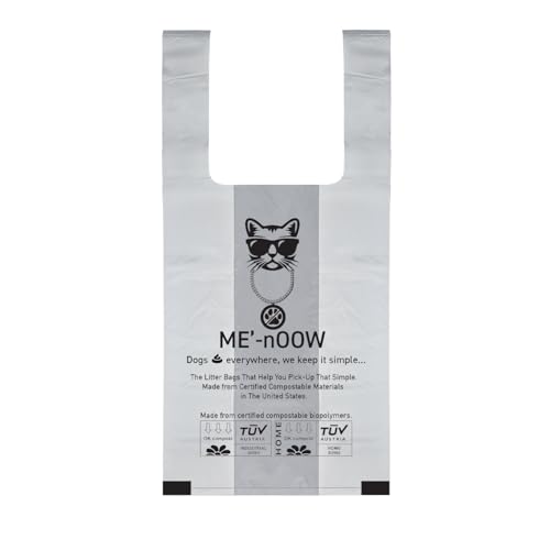 Image of Eco-Friendly Dog Poop Bags with Handles - 100 Strong Leak-Proof Waste Bags for Dogs & Cat Litter Cleanup - Plant-Based, Easy Tie & Carry, Made in USA, Unscented