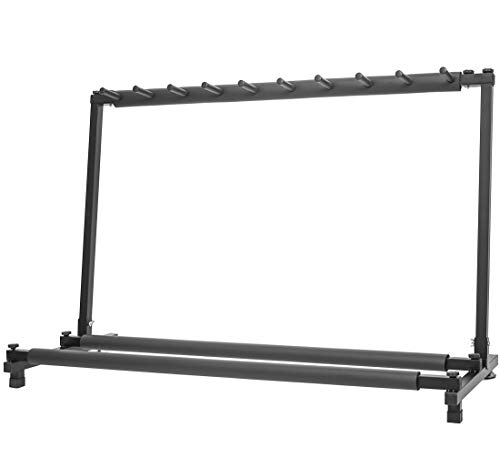 Morimoe Guitar Bass Stand for Multiple Guitars Display Foldable Rack (9-Space)