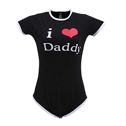 Littleforbig Cotton Romper Onesie Pajamas Bodysuit - I Love Daddy Pattern
