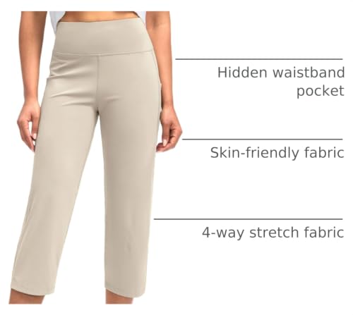 Image of G Gradual Capri Pants for Women High Waist Workout Yoga Pants with Pockets Tummy Control Leggings Crop Straight