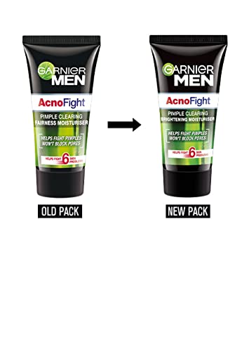 Image of Garnier Men, Face Wash, Brightening & Anti-Pollution, TurboBright Double Action, 150 g & Garnier Men Acno Fight Pimple Clearing Brightening Moisturizer, 45g