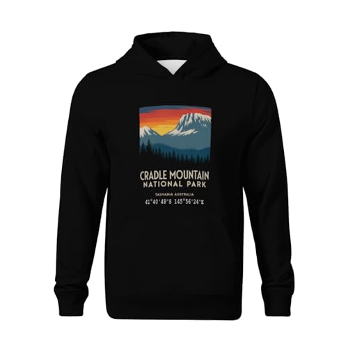 Kids Cradle Mountain National Park GPS Tasmania Australia Boys Girls Lightweight Kangaroo Pocket Fleece Hoodies2