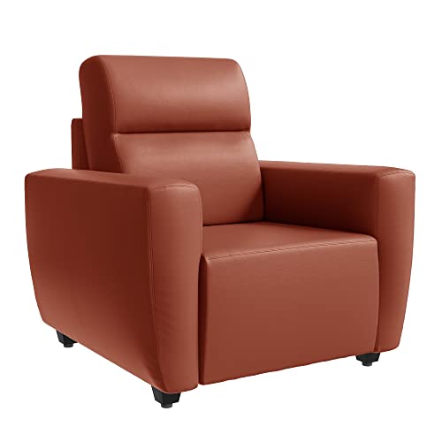 Image of Wakefit Sofa Set | 3 Year Warranty | Sofa 1 Seater, 1 Seater Sofa for Living Room, Wooden Sofa Set, Sofa Set Single Seater - Belize(Romance : Tan)