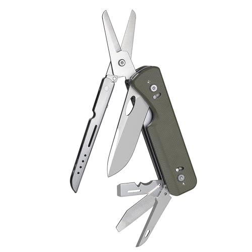 Image of ROXON S505G Flex Shears-Modular Design Multitool with Fixed Big Scissor-Interchangeable Blade of BA01-BA17 & Changeable Implements of FT01-FT12(Green)