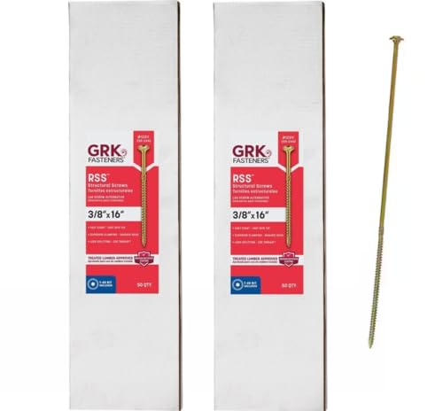 Image of GRK 12311 3 /8x16 Star Drive Washer Head Climatek Coated Steel RSS Rugged Structural Screws, 100 /Box