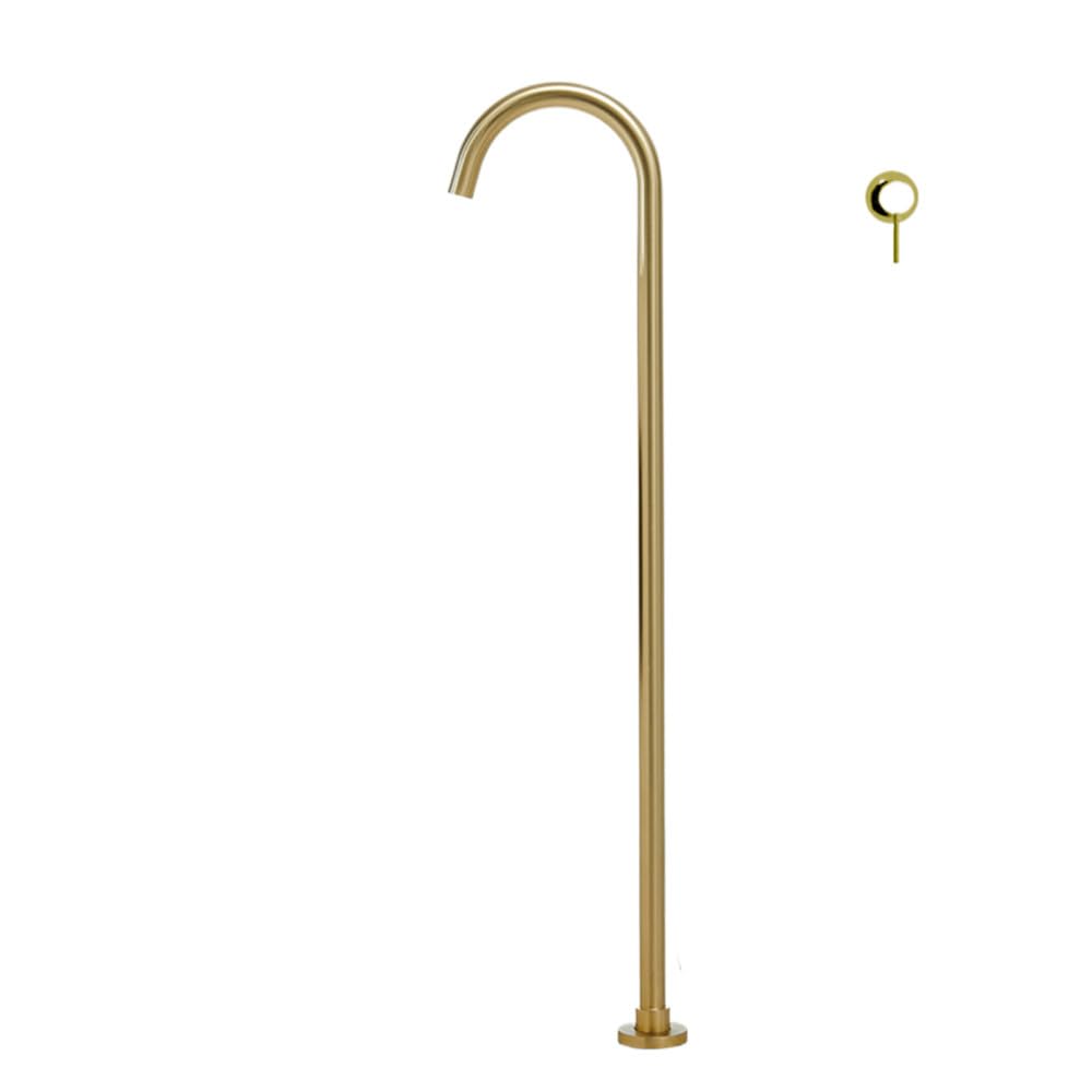 Bagno Vasca da Bagno Miscelatore Acqua Colonna Rubinetto lavabo da Terra Oro Spazzolato, Nero, Canna di Fucile, Oro Rosa, Rubinetto in Ottone Cromato, Oro Spazzolato
