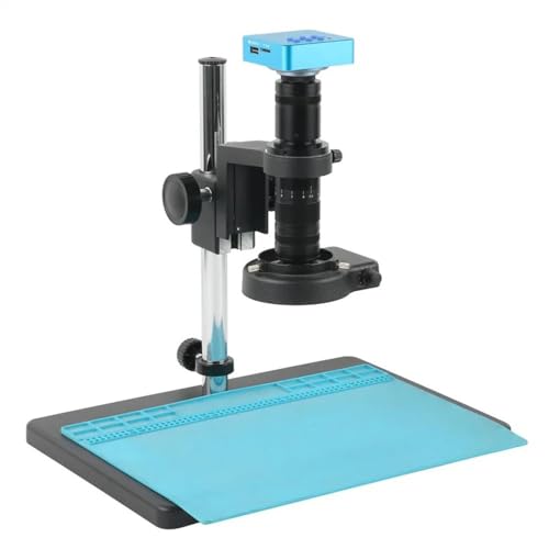 顕微鏡キット 48MP 51MP 4K 2K HDMI USB VGA ビデオ顕微鏡カメラ 200X 300X 600X 800X 平行光路単眼ズーム C マウントレンズ付き 顕微鏡レンズアダプター(20MP TF HDMI USB,20X-400X-01