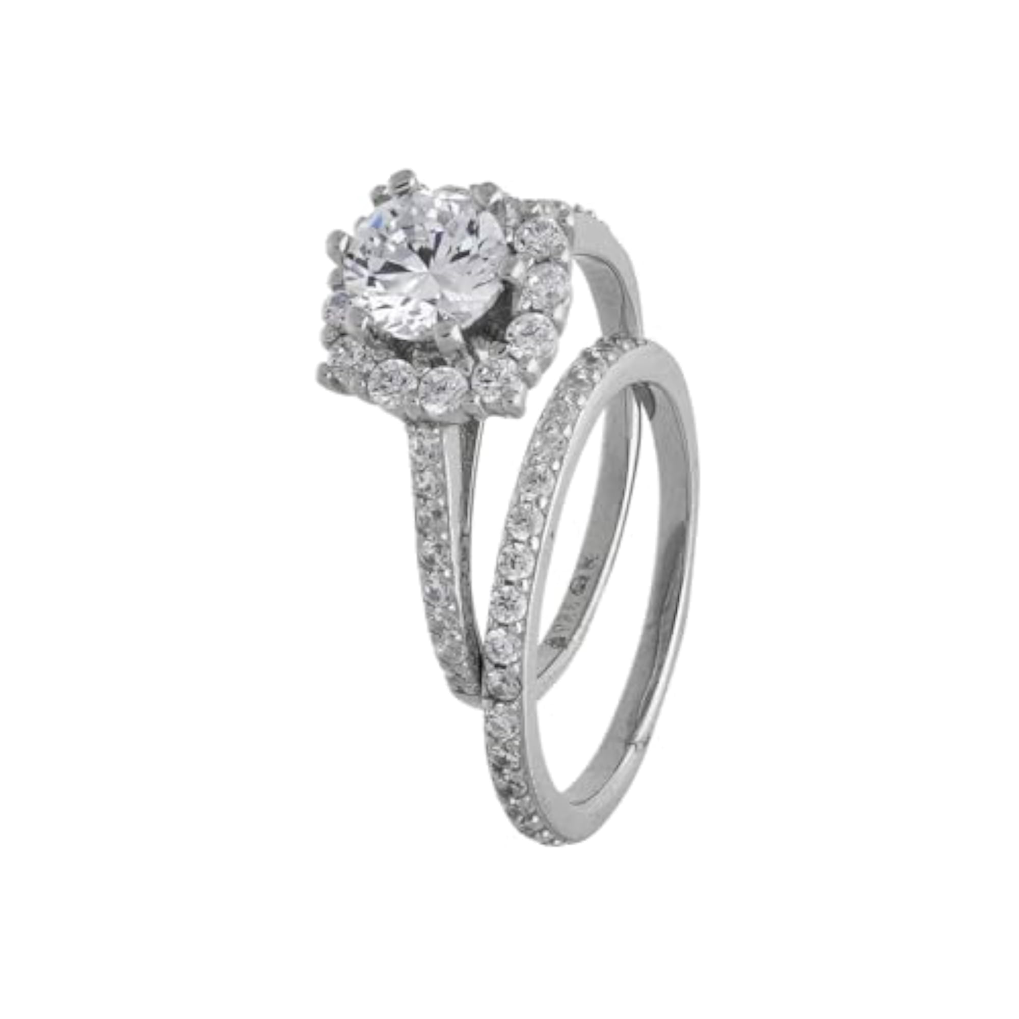 Women's White Rhodium Polished 92.5 Silver Finger Ring, Festive Gift
