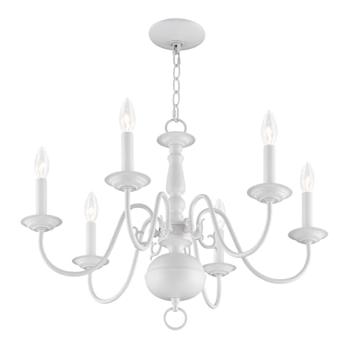 Image of Livex Lighting 5006-03 Williamsburgh 6-Light Chandelier, White