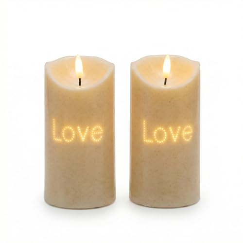 Bougies fibre optique Love pour décoration de table de mariage et soirée romantique de Saint-Valentin
