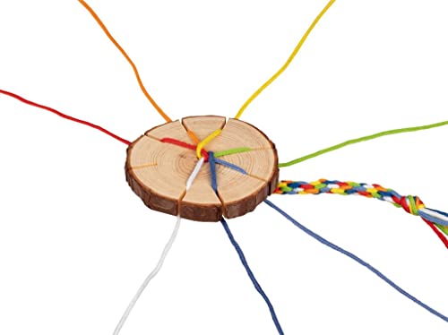 Goki 58484 Knitting Washer Diameter 7 cm, Wood, 7 Threads, Multi-Coloured, Multicolor, Unique waist