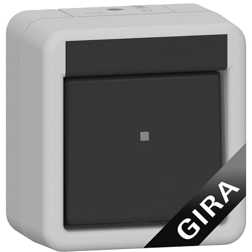 GIRA 310630 Wippschalter Universal-Aus-Wechselschalter 10 AX 250 V I Aufputz Schalter IP44 I Lichtschalter für Feuchtraum Außen und Innen I LED ready I Elektroinstallation Schalter Einsatz