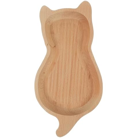 Luxshiny Cat Shaped Wooden Dessert Tray Cover