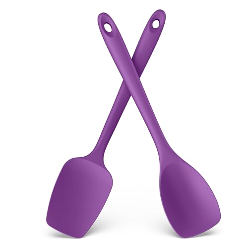 Image of U-Taste Silicone Cooking Spoons 600ºF Heat Resistant Spatula, 2Pcs, Purple