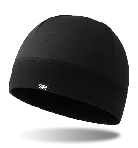 THINDUST Winter Thermal Skull Cap for Men Women - Warm ​Breathable Running Cycling Skiing Outdoor Helmet Liner Beanie Black