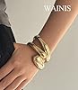 WAINIS 3Pcs Chunky Gold Bangle Bracelets for Women Trendy Wide Wrist Cuff Bracelets Stack Statement Bangle Fashion Gift #5