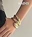 WAINIS 3Pcs Chunky Gold Bangle Bracelets for Women Trendy Wide Wrist Cuff Bracelets Stack Statement Bangle Fashion Gift