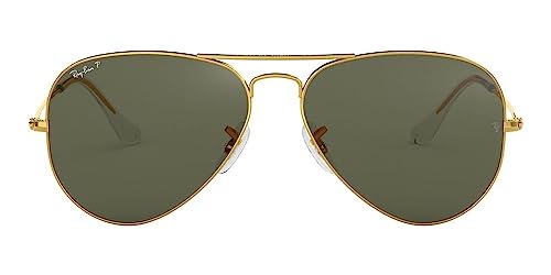 RAY BAN RB 3025 001/58 RAYBAN NATURAL GREEN POLARIZED LENS & ARISTA FRAME SIZE 55-14-135 SUNGLASSES2